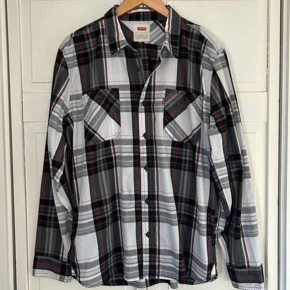 Levi’s Men’s Size L Long Sleeve Button Down Plaid Shirt - Picture 2 of 12